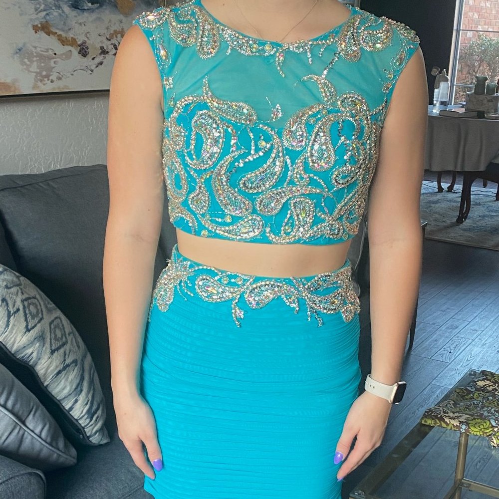 Two Piece Jovani Cocktail Dress